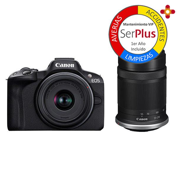 Canon Cámara EOS R50 + 18-45mm f4.5-6.3 + 55-210mm