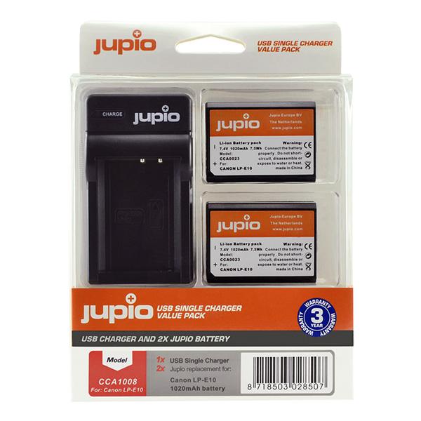 Jupio Cargador Kit: 2 Batera LP-E10 USB Duo