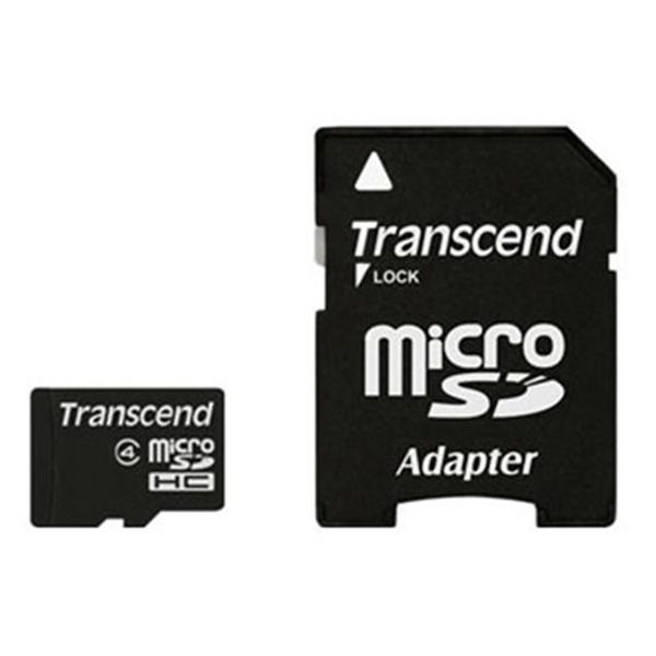 Transcend MicroSD HC Clase 4  4Gb + Adaptador